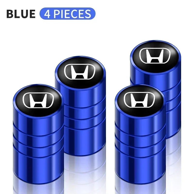 4 bouchons de pneu en aluminium "Honda"