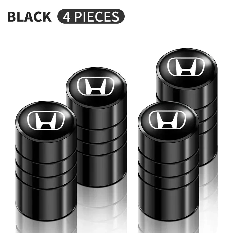 4 bouchons de pneu en aluminium "Honda"