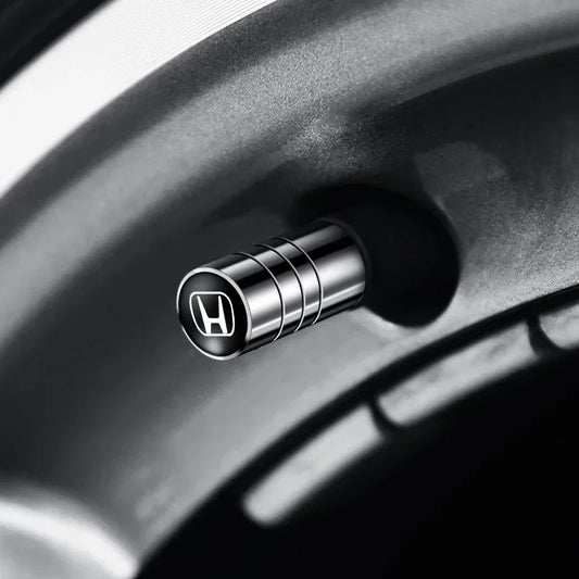 4 bouchons de pneu en aluminium "Honda"
